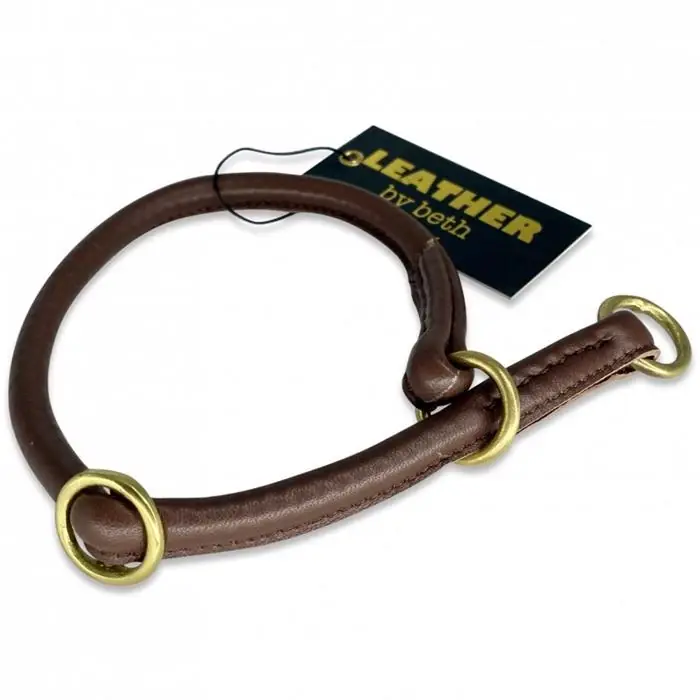 Leather by Beth Rundsytt Glidhalsband I Lammnappa Cognac SMALL Rabatt